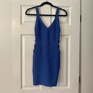 Blue Bebe bodycon dress. Tags were removed. Stretchy material